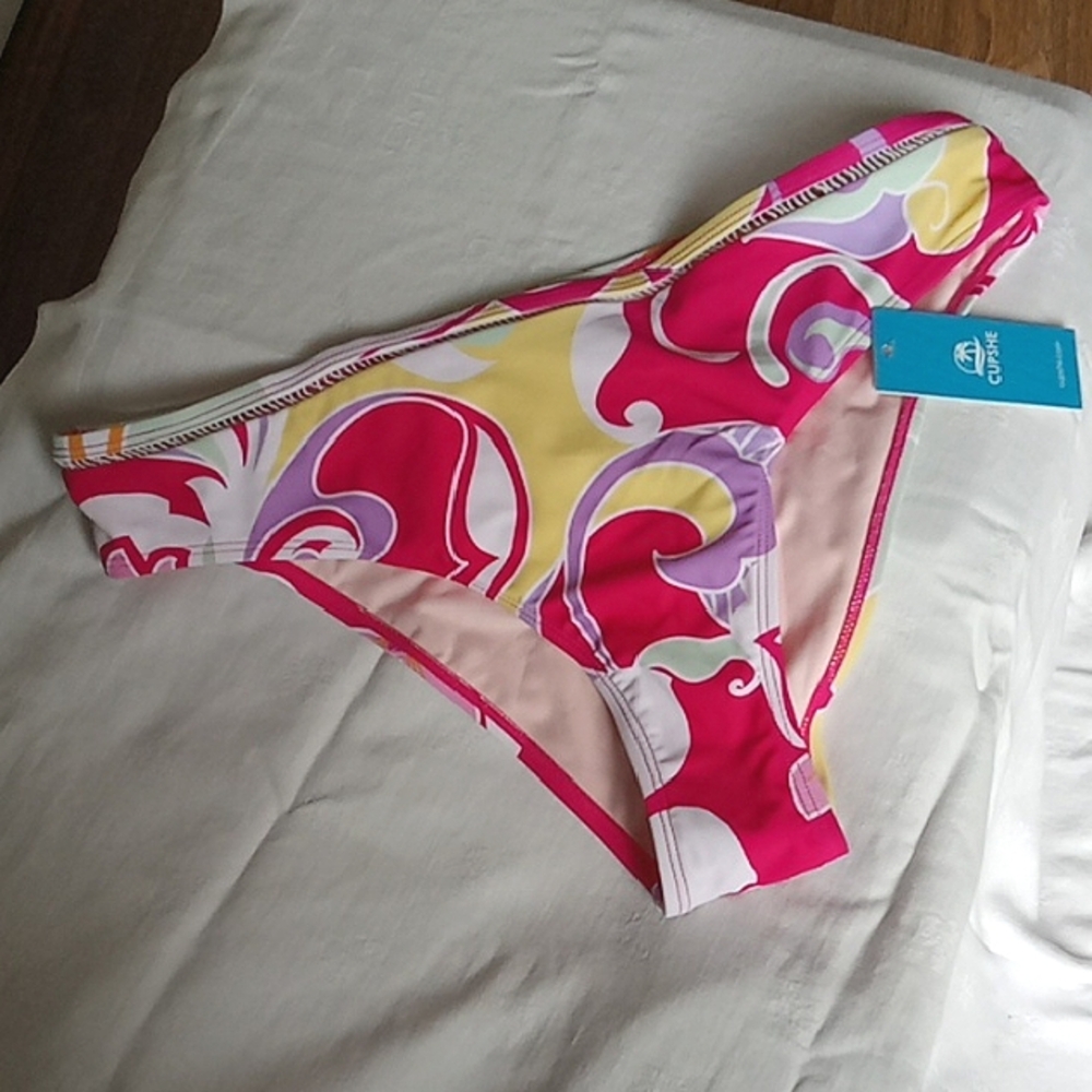 Cupshe Pink and Yellow Bikini Bold Swirl Design